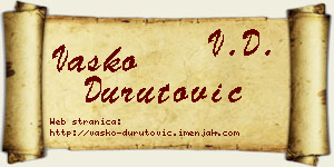 Vasko Durutović vizit kartica